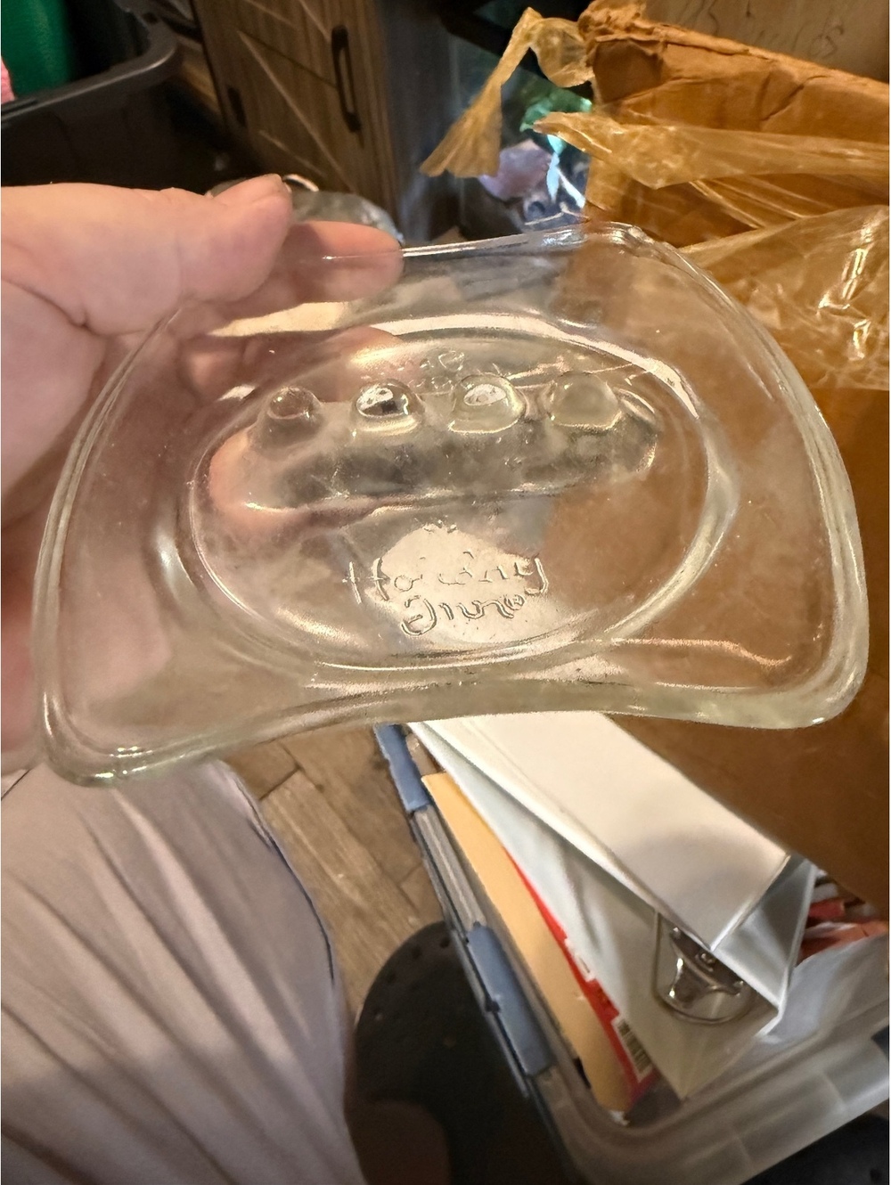 Holiday Time Clear Glass Soap Dish Holder /Ash tray